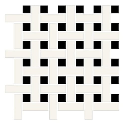 Color Story Mosaics - White Black Matte Basketweave