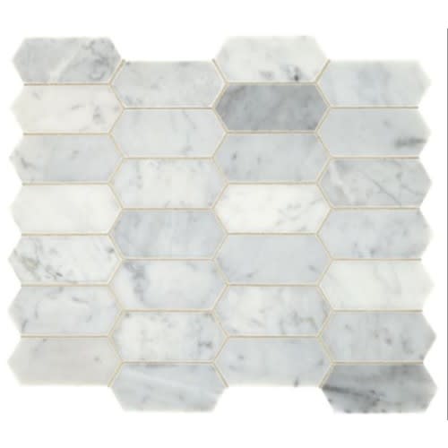 Marble Collection - Carrara White Elongated Hex