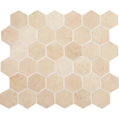 Marble Collection - Crema Marfil Classico 2" Hexagon