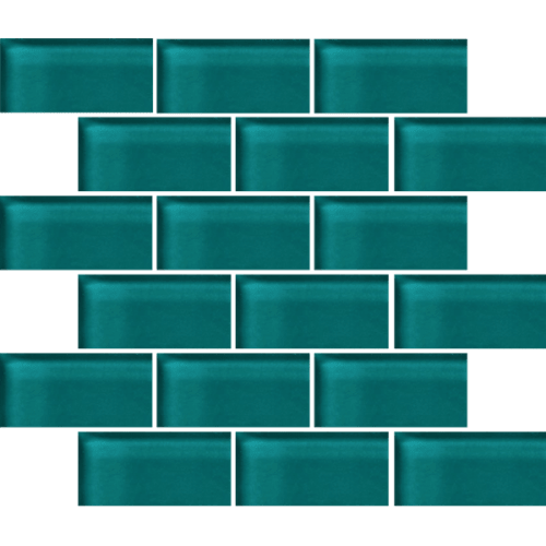 Glass Blox - Vivid Teal 2"X4"