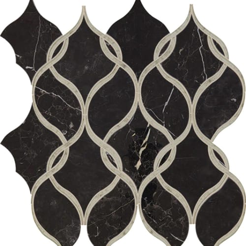 Lavaliere - Nero Marquina Antique Mirror Intertwining Arabesque