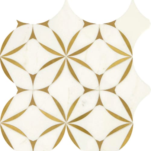 Lavaliere - Thassos White Brass Blossom