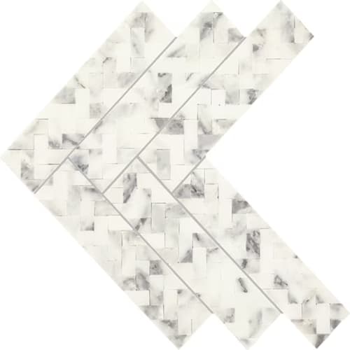 Eclessia Marble - Arabescato Argento Double Herringbone