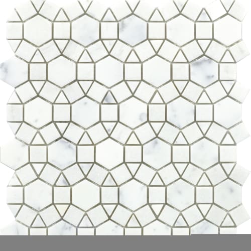 Flower Pattern Stone - Snow-Crystal-White