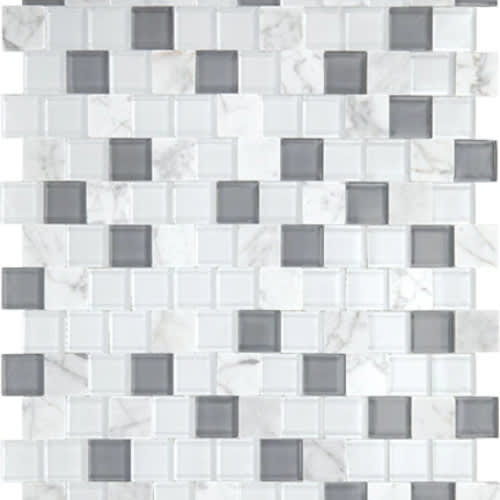 Perfit Mosaix - White Carrara Glass Brick Joint 1X1
