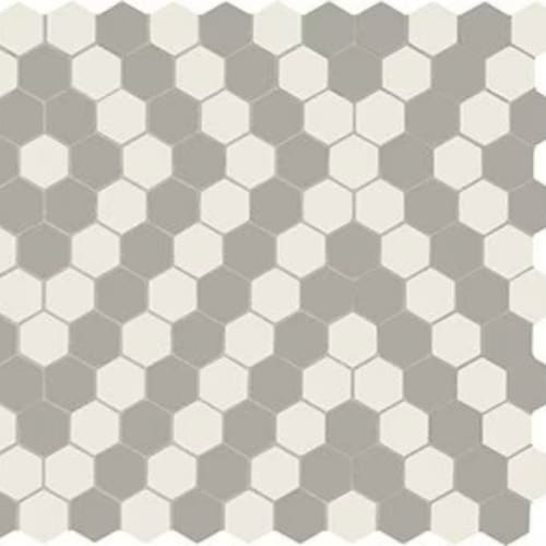Unglazed Mosaics - Ice WhiteLight SmokeDiamond Hexagon