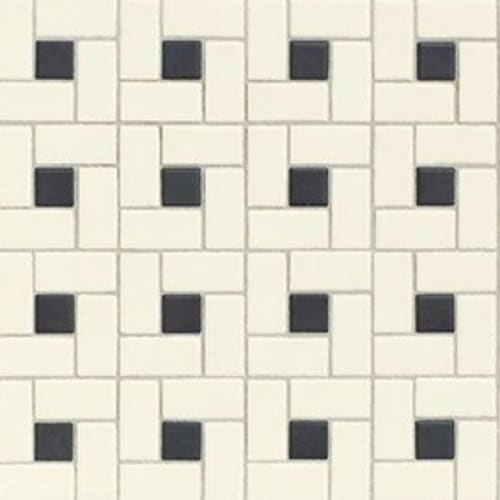 Unglazed Mosaics - BiscuitBlack Dot Windmill