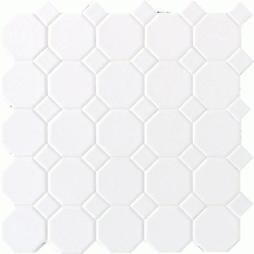 Octagon Dot - Matte White With 01 White Matte Dot 2X2