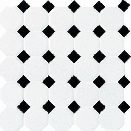 Octagon Dot - Matte White With 21 Black Gloss Dot 2X2