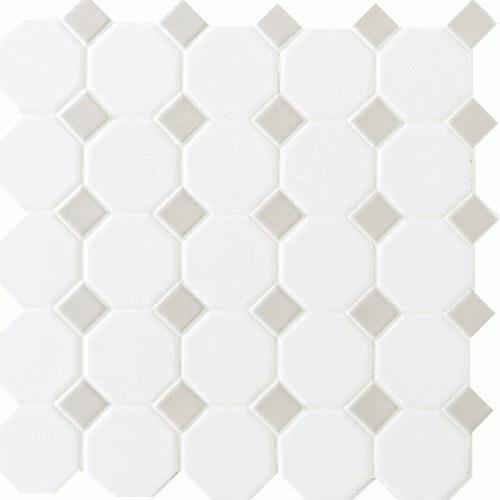 Octagon Dot - Matte White With 44 Gray Gloss Dot 2X2