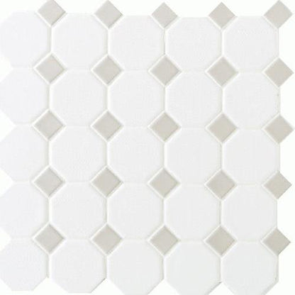 Octagon Dot - Matte White With 44 Gray Gloss Dot 2X2