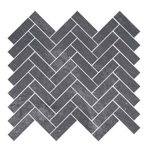 Delta in Nero Herringbone - 1 X 3 Mosaic