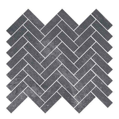 Delta in Nero Herringbone - 1 X 3 Mosaic