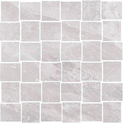 Delta in Light Grey Basketweave - 2 X 2 Mosaic