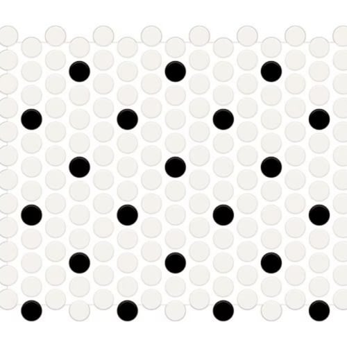 Color Story Mosaics - White Black Matte Penny Rounds