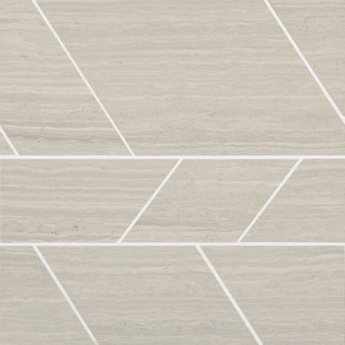 Limestone Collection - Chenille White Modern Linear Polished