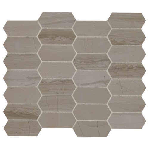 Marble Collection - Silver Screen Elongated Hex