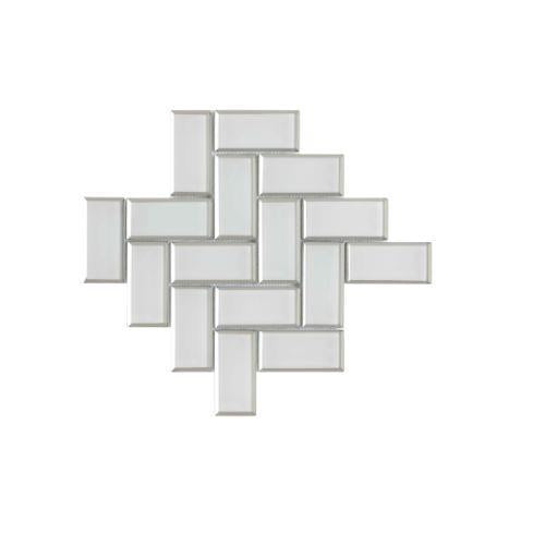 Crystal - White Herringbone - 2 X 4 Mosaic