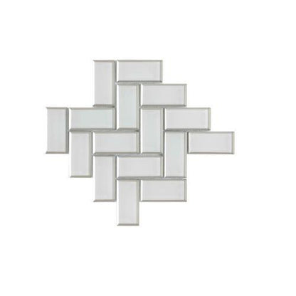 Crystal - White Herringbone - 2 X 4 Mosaic