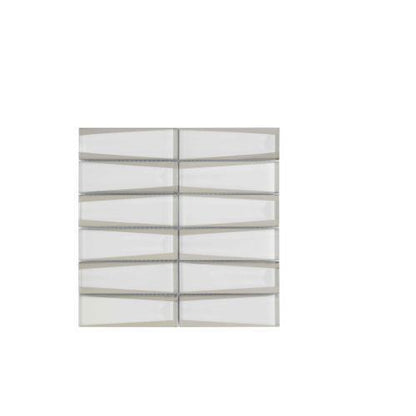 Crystal - White Trapezoidal - 2 X 6 Mosaic