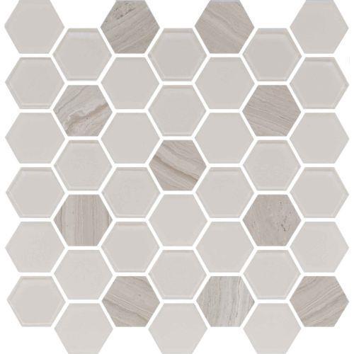 Exagon - Cream Hxp-2 - 2 X 2 Mosaic