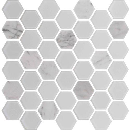 Exagon - White Hxp-1 - 2 X 2 Mosaic