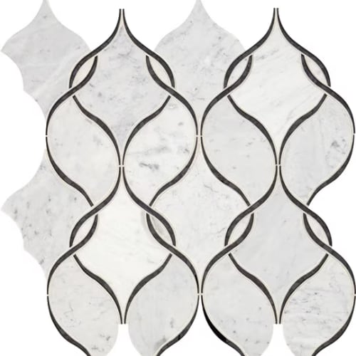 Lavaliere - Carrara WhiteBlack Ant Mirror Intertwining Arabesque