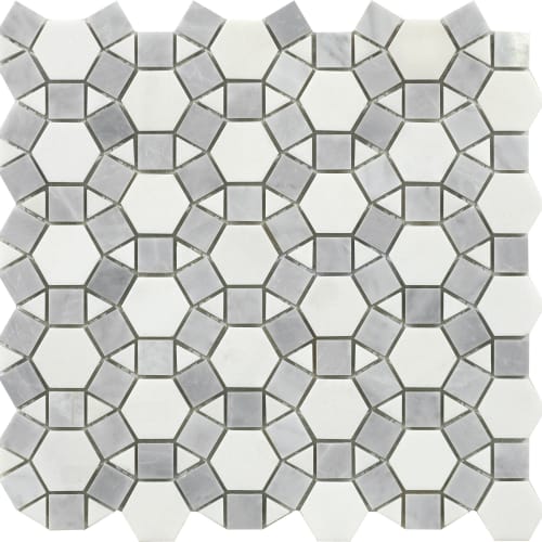 Flower Pattern Stone - White-Grey