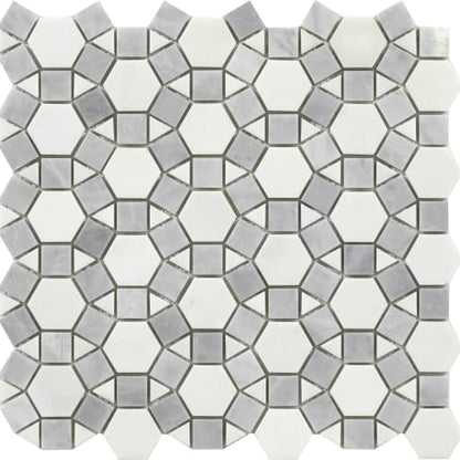 Flower Pattern Stone - White-Grey