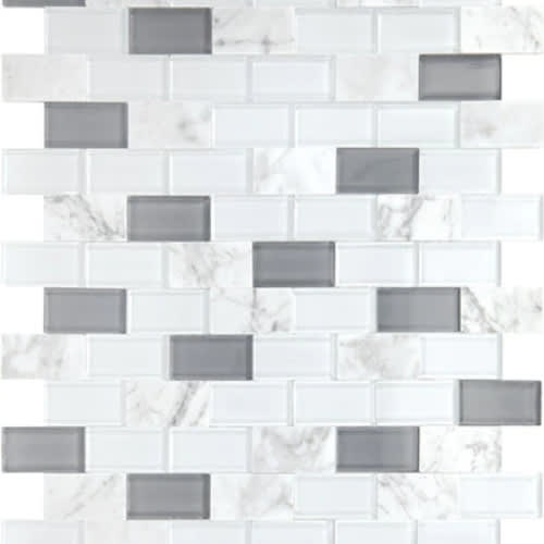 Perfit Mosaix - White Carrara Glass Brick Joint 1X2