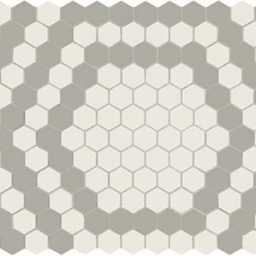 Unglazed Mosaics - Ice WhiteLight Smoke Hex Hexagon